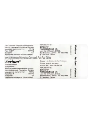 Ferium Chewable Tablet – Iron & Folic Acid Supplement for Anaemia Support