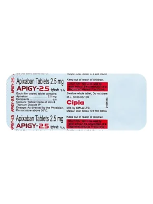 Buy Apigy 2.5 Tablet Online – Anticoagulant for Blood Clot Prevention