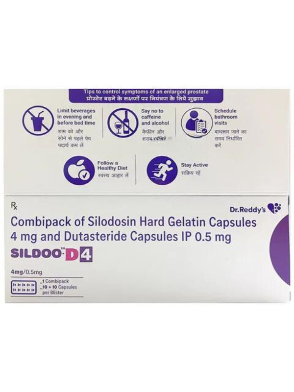 IVM_121_01 Sildoo D4 4 mg/0.5 mg Capsule (Silodosin /Dutasteride)