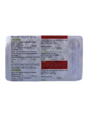 Uribid 100 mg Tablet (Nitrofurantoin 100 mg)