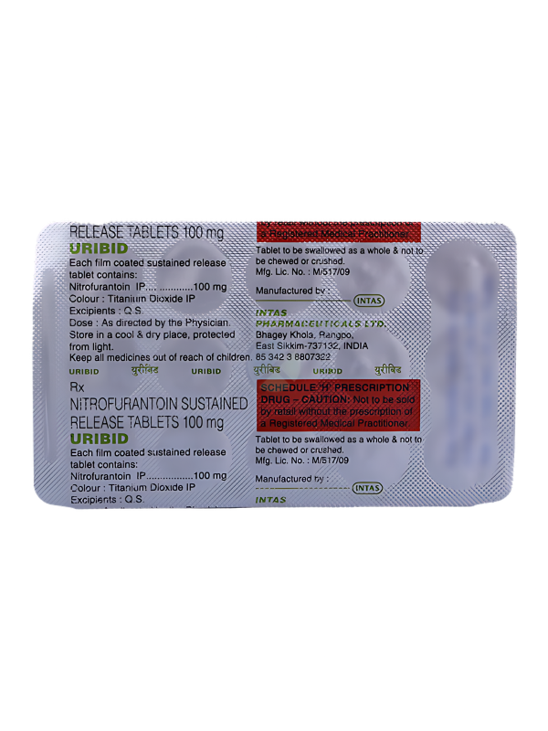 IVM_133_01 Uribid 100 mg Tablet (Nitrofurantoin 100 mg)