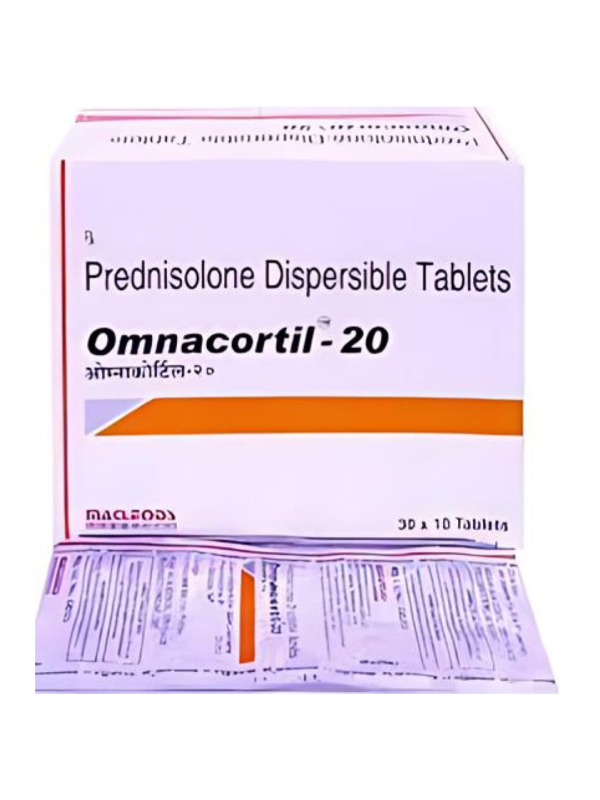 IVM_1547_01 Omnacortil 20 Tablet DT (Prednisolone) - Treatment of Inflammation & Immune Disorders