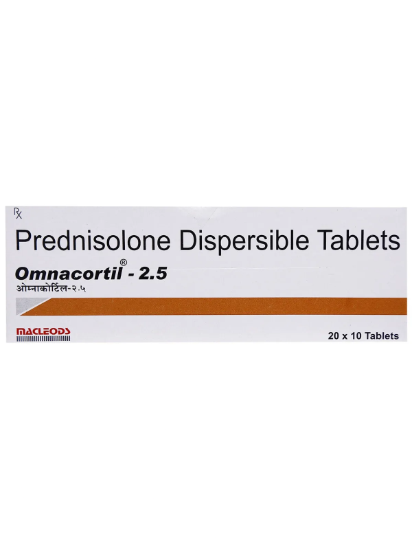 IVM_1549_01 Omnacortil 2.5 Tablet DT (Prednisolone) – Treatment for Inflammation & Allergies