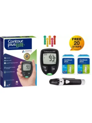 Contour Plus Elite Blood Glucose Monitoring System Glucometer with Contour Plus