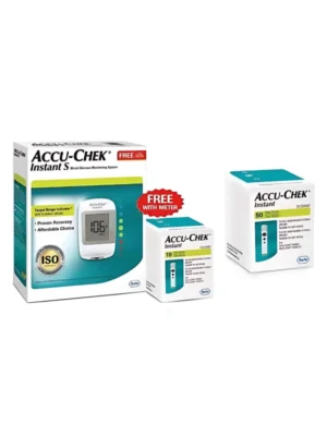 Accu-Chek Instant S Blood Glucometer with 10 Test Strips Free