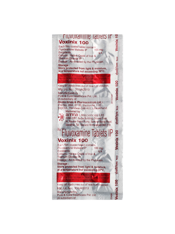 IVM_624_01 Voxinix 100 Tablet - Fluvoxamine | SSRI Antidepressant for Depression & OCD