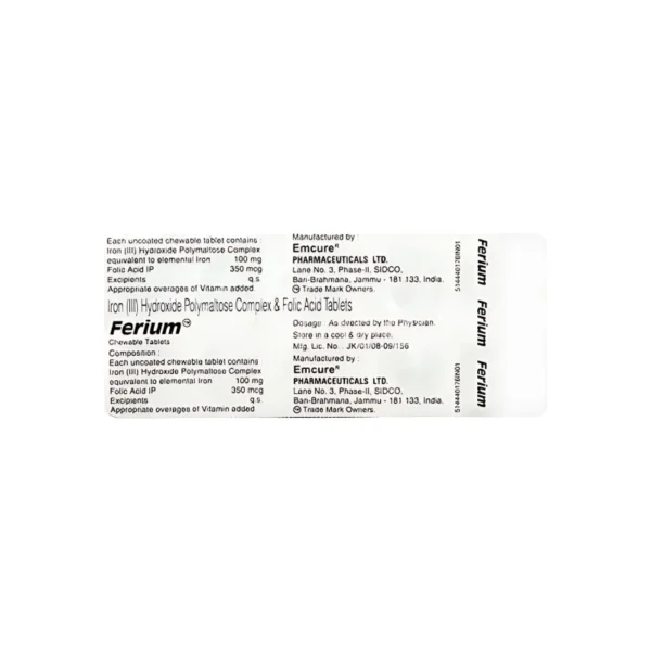 IVM_1028_01 Ferium Chewable (Iron Folic Acid)