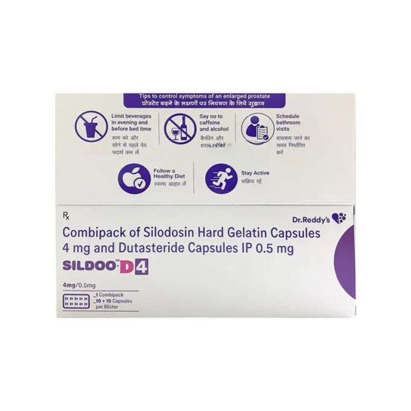 Sildoo D4 4 mg/0.5 mg Capsule (Silodosin /Dutasteride)