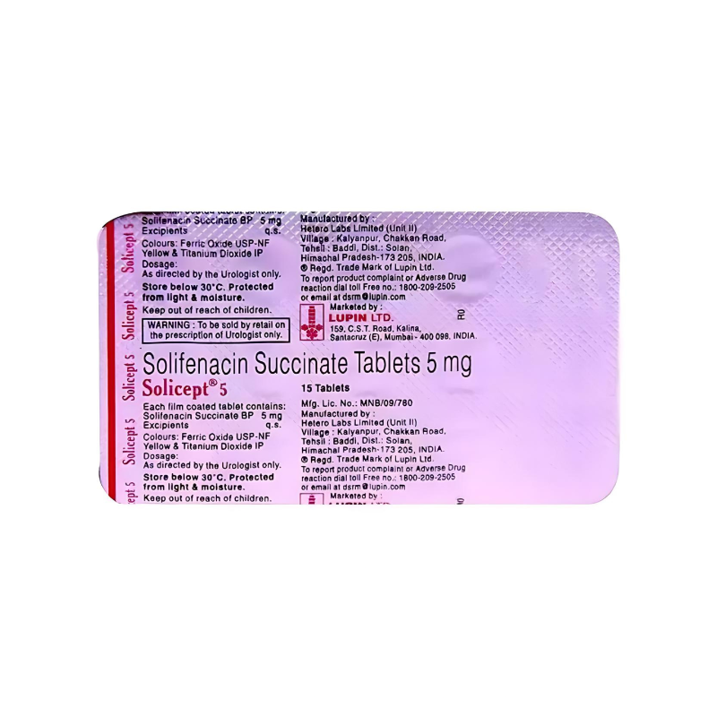 Solicept 5 mg Tablet (Solifenacin 5 mg)