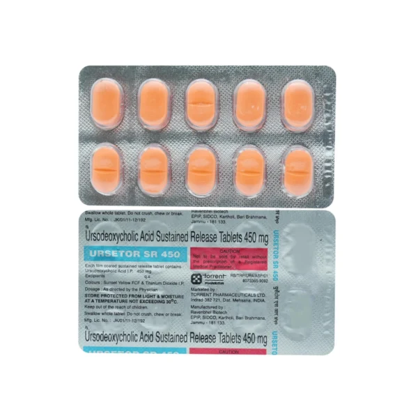 Ursetor SR 450 mg Tablet (Ursodeoxycholic 450)