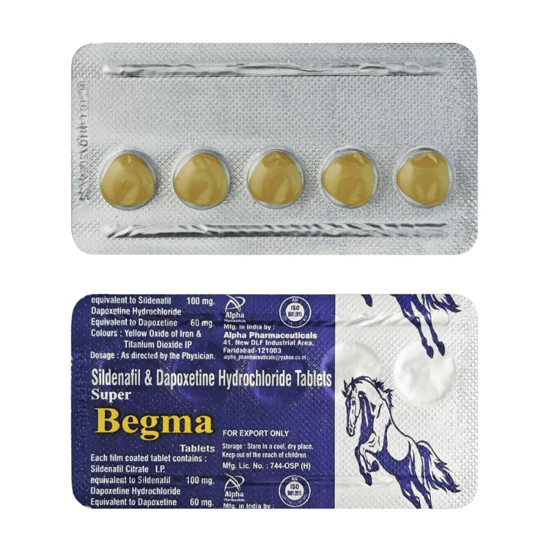 Super Begma 160mg (Sildenafil 100mg + Dapoxetine 60mg) – Dual Action ED & PE Treatment for Enhanced Sexual Performance